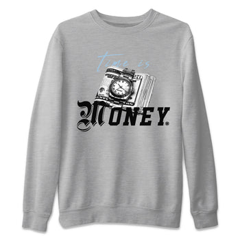 Air Jordan 7 Chambray Sneaker Match Tees Time Is Money Sneaker T-Shirt AJ7 Chambray Sneaker Release Tees Unisex Shirts Heather Grey 2