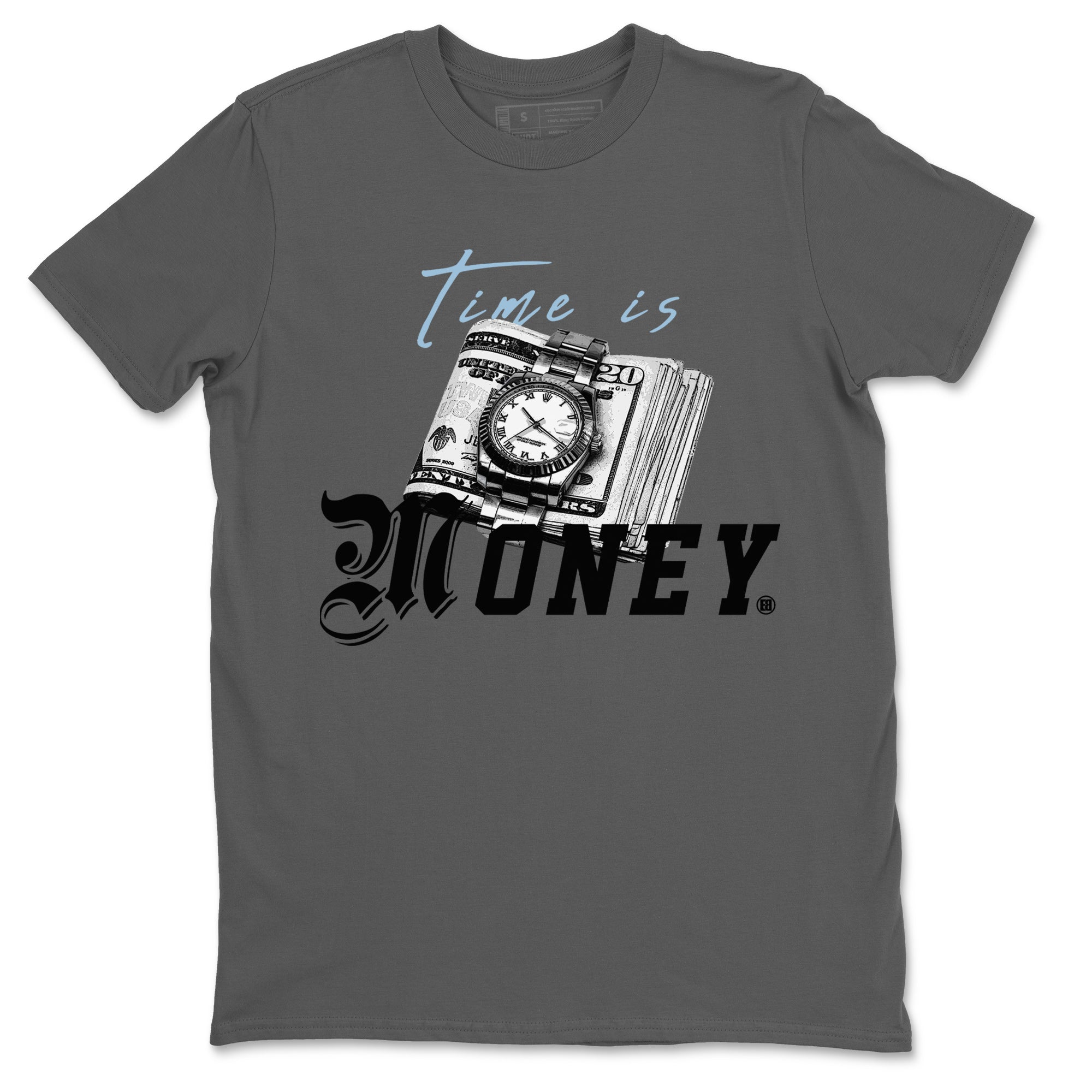 Air Jordan 7 Chambray Sneaker Match Tees Time Is Money Sneaker T-Shirt AJ7 Chambray Sneaker Release Tees Unisex Shirts Cool Grey 2