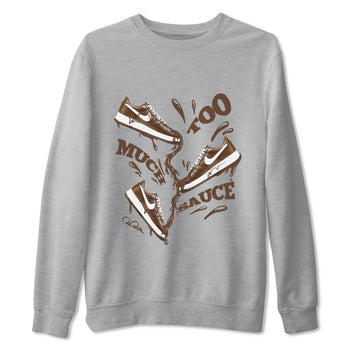 Air Force Low Chocolate shirt to match jordans Too Much Sauce sneaker tees chocolate Nike Air Force Low Chocolate SNRT Sneaker Release Tees Unisex Heather Grey 2 T-Shirt