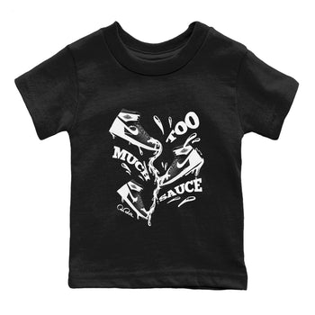 1s Black White shirt to match jordans Too Much Sauce sneaker tees Air Jordan 1 High OG Black White SNRT sneaker release tees baby toddler Black 2 cotton Shirt