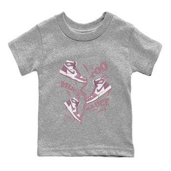 Air Jordan 1 Mauve shirt to match jordans Too Much Sauce sneaker tees AJ1Mauve SNRT Sneaker Release Tees Baby Toddler Heather Grey 2 T-Shirt