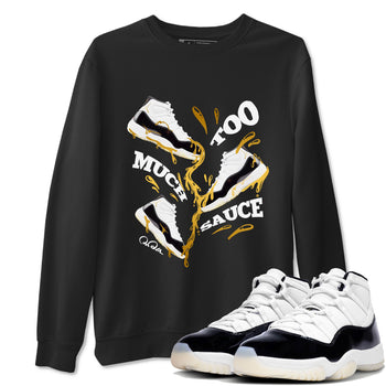 11s Gratitude shirt to match jordans Too Much Sauce sneaker tees Air Jordan 11 Gratitude SNRT Sneaker Release Tees unisex cotton Black 1 crew neck shirt