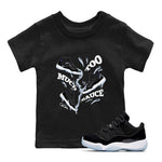 11s Space Jam shirt to match jordans Too Much Sauce sneaker tees Air Jordan 11 Space Jam SNRT Sneaker Release Tees Baby Toddler Black 1 T-Shirt