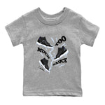 11s Space Jam shirt to match jordans Too Much Sauce sneaker tees Air Jordan 11 Space Jam SNRT Sneaker Release Tees Baby Toddler Heather Grey 2 T-Shirt