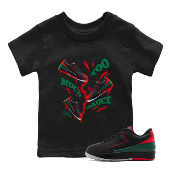 2s Christmas X-mas gift shirt to match jordans Too Much Sauce sneaker tees Air Jordan 2 Christmas SNRT Sneaker Release Tees Baby Toddler Black 1 T-Shirt