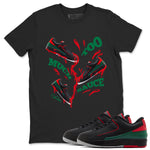 2s Christmas X-mas gift shirt to match jordans Too Much Sauce sneaker tees Air Jordan 2 Christmas SNRT Sneaker Release Tees Unisex Black 1 T-Shirt