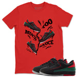 2s Christmas X-mas gift shirt to match jordans Too Much Sauce sneaker tees Air Jordan 2 Christmas SNRT Sneaker Release Tees Unisex Red 1 T-Shirt