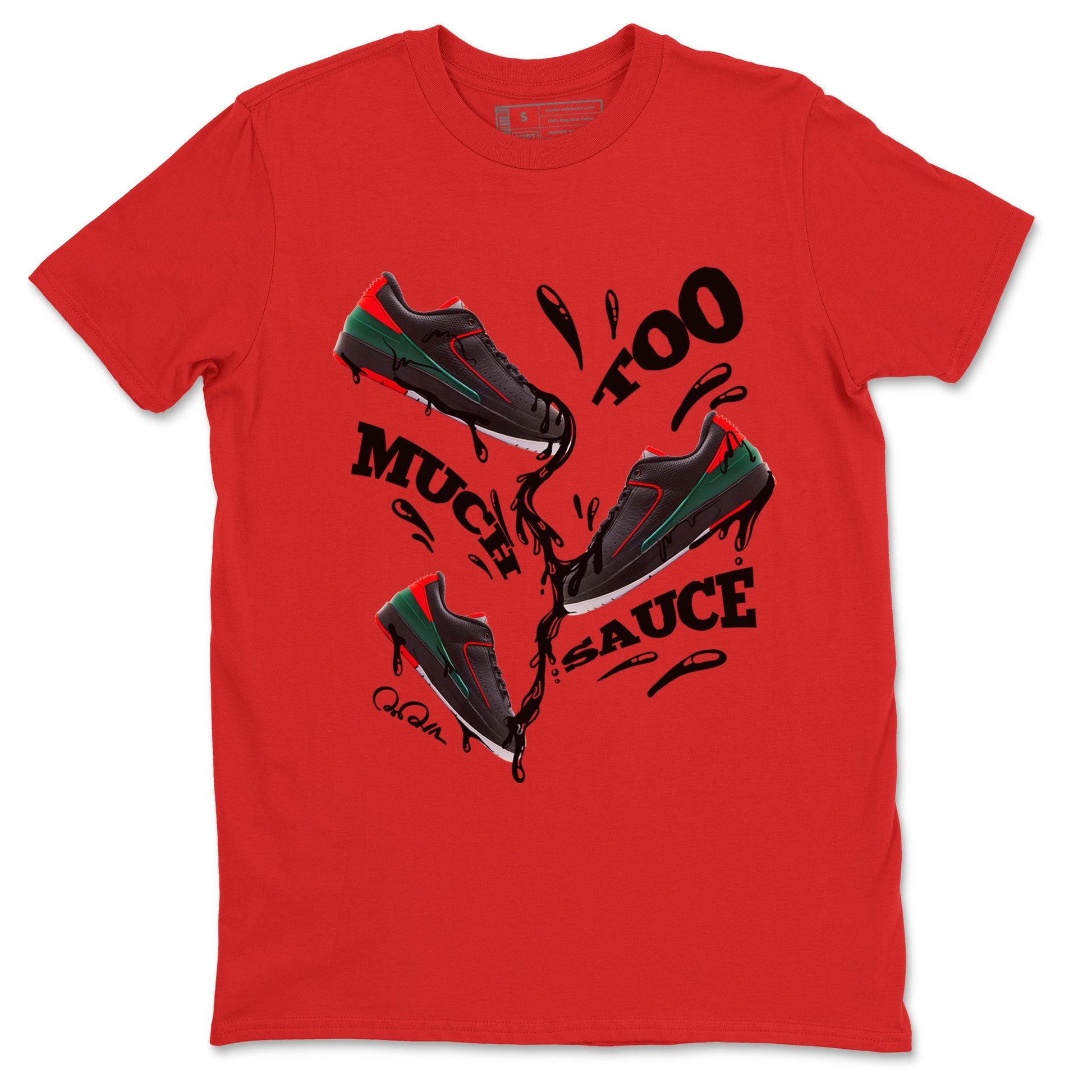 2s Christmas X-mas gift shirt to match jordans Too Much Sauce sneaker tees Air Jordan 2 Christmas SNRT Sneaker Release Tees Unisex Red 2 T-Shirt