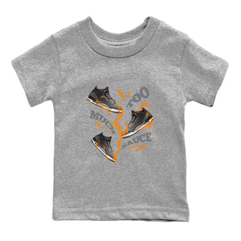 3s Fear shirt to match jordans Too Much Sauce sneaker tees Air Jordan 3 Fear SNRT Sneaker Release Tees Baby Toddler Heather Grey 2 T-Shirt