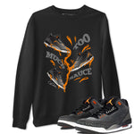 3s Fear shirt to match jordans Too Much Sauce sneaker tees Air Jordan 3 Fear SNRT Sneaker Release Tees Unisex Black 1 T-Shirt
