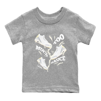 3s Ivory shirt to match jordans Too Much Sauce sneaker tees Air Jordan 3 Ivory SNRT sneaker release tees baby toddler Heather Grey 2 cotton Shirt