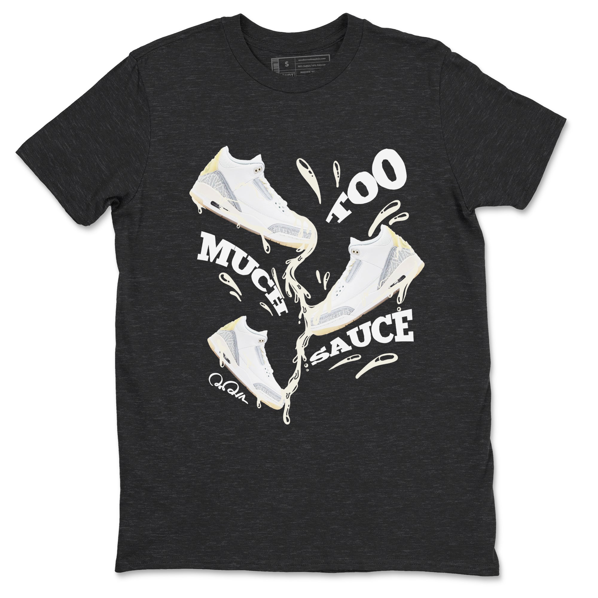 3s Ivory shirt to match jordans Too Much Sauce sneaker tees Air Jordan 3 Ivory SNRT Sneaker Release Tees unisex cotton Charcoal Heather 2 crew neck shirt