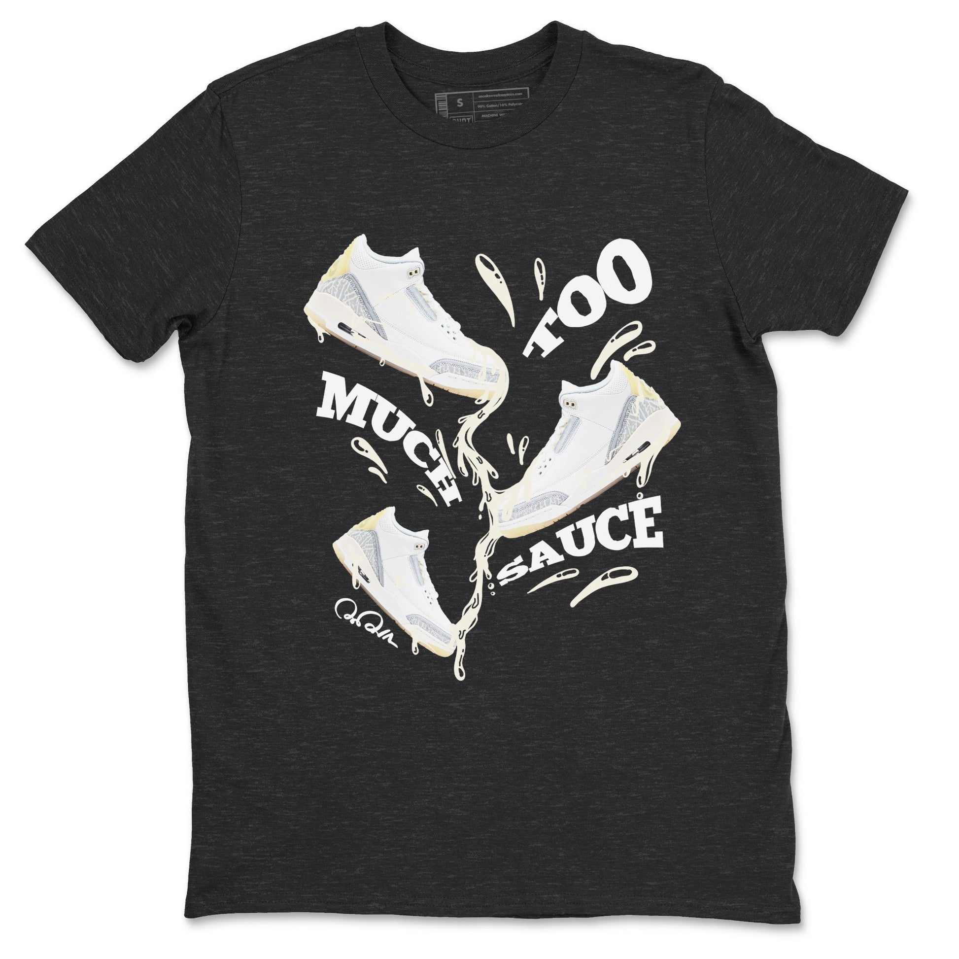 3s Ivory shirt to match jordans Too Much Sauce sneaker tees Air Jordan 3 Ivory SNRT Sneaker Release Tees unisex cotton Charcoal Heather 2 crew neck shirt