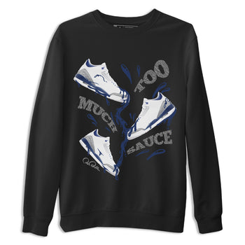 3s Midnight Navy shirt to match jordans Too Much Sauce sneaker tees Air Jordan 3 Midnight Navy SNRT Sneaker Release Tees unisex cotton Black 2 crew neck shirt