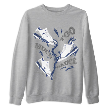 3s Midnight Navy shirt to match jordans Too Much Sauce sneaker tees Air Jordan 3 Midnight Navy SNRT Sneaker Release Tees unisex cotton Heather Grey 2 crew neck shirt