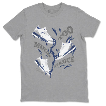 3s Midnight Navy shirt to match jordans Too Much Sauce sneaker tees Air Jordan 3 Midnight Navy SNRT Sneaker Release Tees unisex cotton Heather Grey 2 crew neck shirt