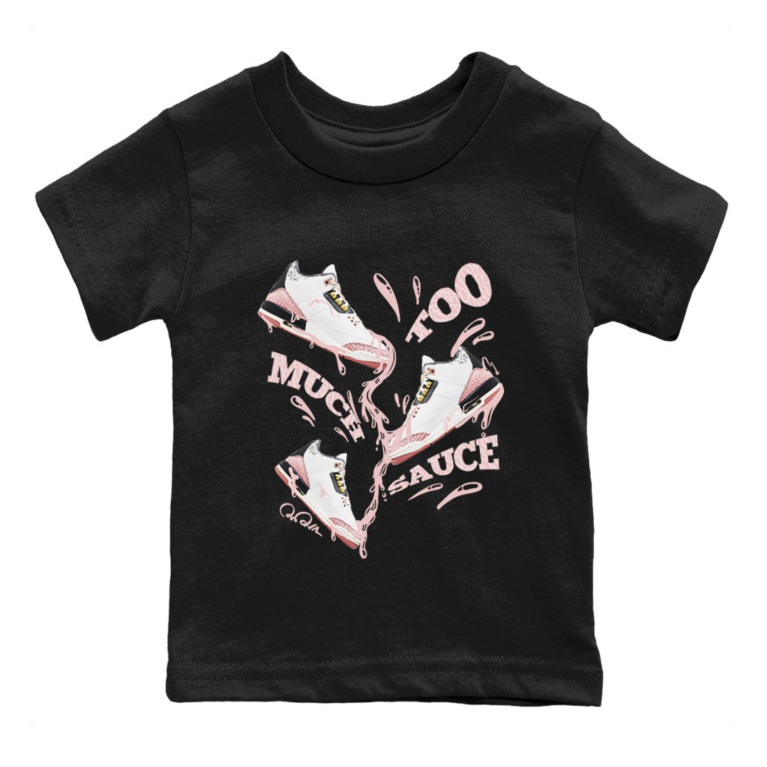 Air Jordan 3 GS Vintage Floral shirt to match jordans Too Much Sauce sneaker tees Air Jordan 3 Vintage Floral SNRT sneaker release tees baby toddler Black 2 cotton Shirt