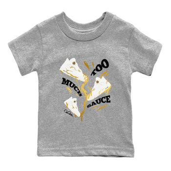 4s Sail shirt to match jordans Too Much Sauce sneaker tees Air Jordan 4 Sail SNRT sneaker release tees baby toddler Heather Grey 2 cotton Shirt