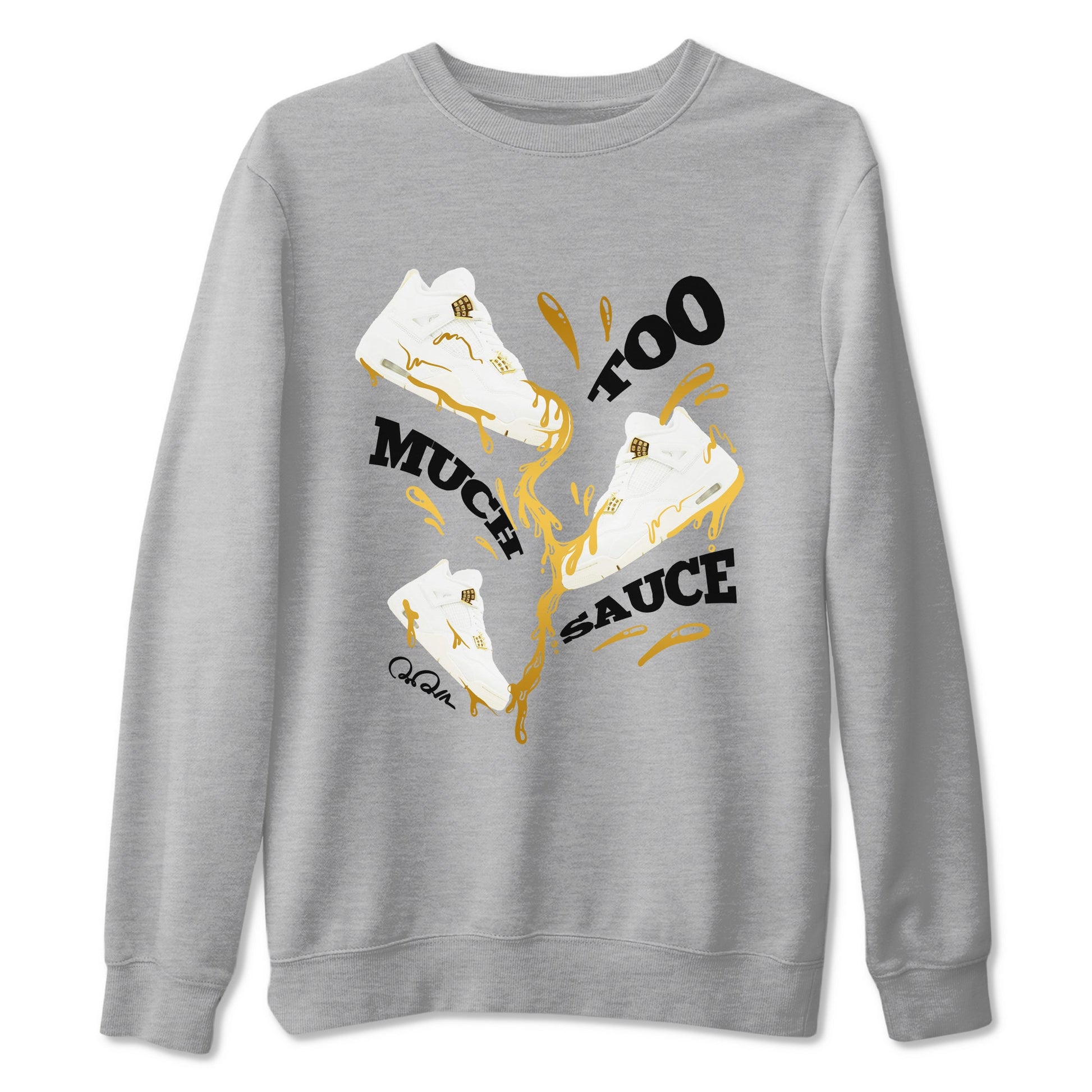 4s Sail shirt to match jordans Too Much Sauce sneaker tees Air Jordan 4 Sail SNRT Sneaker Release Tees unisex cotton Heather Grey 2 crew neck shirt