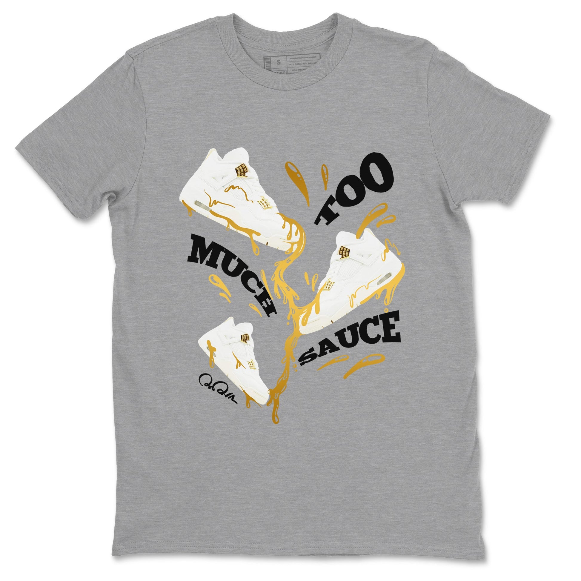 4s Sail shirt to match jordans Too Much Sauce sneaker tees Air Jordan 4 Sail SNRT Sneaker Release Tees unisex cotton Heather Grey 2 crew neck shirt