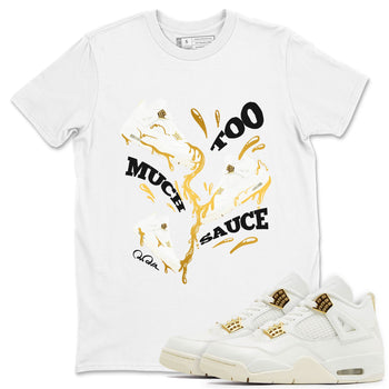 4s Sail shirt to match jordans Too Much Sauce sneaker tees Air Jordan 4 Sail SNRT Sneaker Release Tees unisex cotton White 1 crew neck shirt