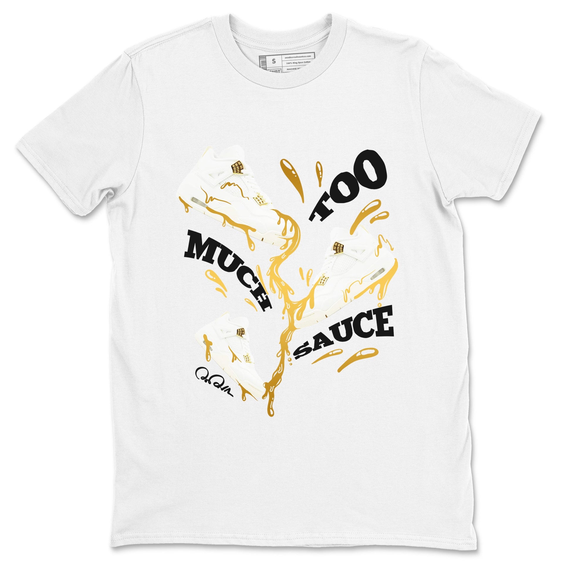 4s Sail shirt to match jordans Too Much Sauce sneaker tees Air Jordan 4 Sail SNRT Sneaker Release Tees unisex cotton White 2 crew neck shirt