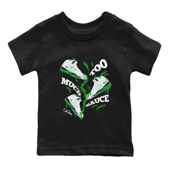 5s Lucky Green shirt to match jordans Too Much Sauce sneaker tees Air Jordan 5 Lucky Green SNRT Sneaker Release Tees Baby Toddler Black 2 T-Shirt
