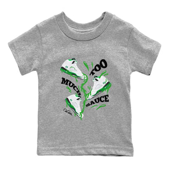 5s Lucky Green shirt to match jordans Too Much Sauce sneaker tees Air Jordan 5 Lucky Green SNRT Sneaker Release Tees Baby Toddler Heather Grey 2 T-Shirt