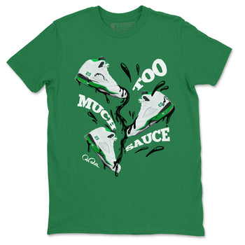 5s Lucky Green shirt to match jordans Too Much Sauce sneaker tees Air Jordan 5 Lucky Green SNRT Sneaker Release Tees Unisex Kelly Green 2 T-Shirt