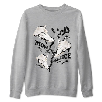 5s Sail shirt to match jordans Too Much Sauce sneaker tees Air Jordan 5 Sail SNRT Sneaker Release Tees unisex cotton Heather Grey 2 crew neck shirt