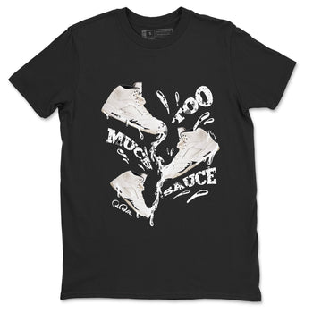5s Sail shirt to match jordans Too Much Sauce sneaker tees Air Jordan 5 Sail SNRT Sneaker Release Tees unisex cotton Black 2 crew neck shirt