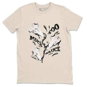 5s Sail shirt to match jordans Too Much Sauce sneaker tees Air Jordan 5 Sail SNRT Sneaker Release Tees unisex cotton Natural 2 crew neck shirt