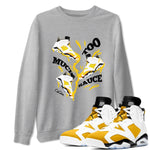 6s Yellow Ochre shirt to match jordans Too Much Sauce sneaker tees Air Jordan 6 Yellow Ochre SNRT Sneaker Release Tees Unisex Heather Grey 1 T-Shirt