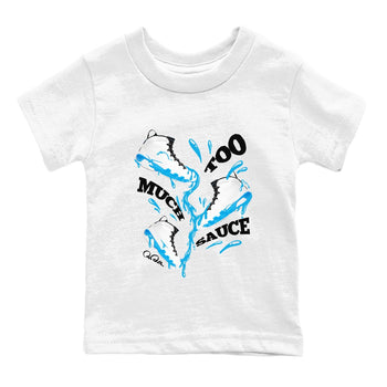 9s Powder Blue shirt to match jordans Too Much Sauce sneaker tees Air Jordan 9 Powder Blue SNRT sneaker release tees baby toddler White 2 cotton Shirt