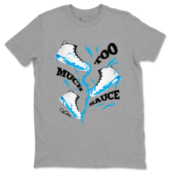9s Powder Blue shirt to match jordans Too Much Sauce sneaker tees Air Jordan 9 Powder Blue SNRT Sneaker Release Tees unisex cotton Heather Grey 2 crew neck shirt