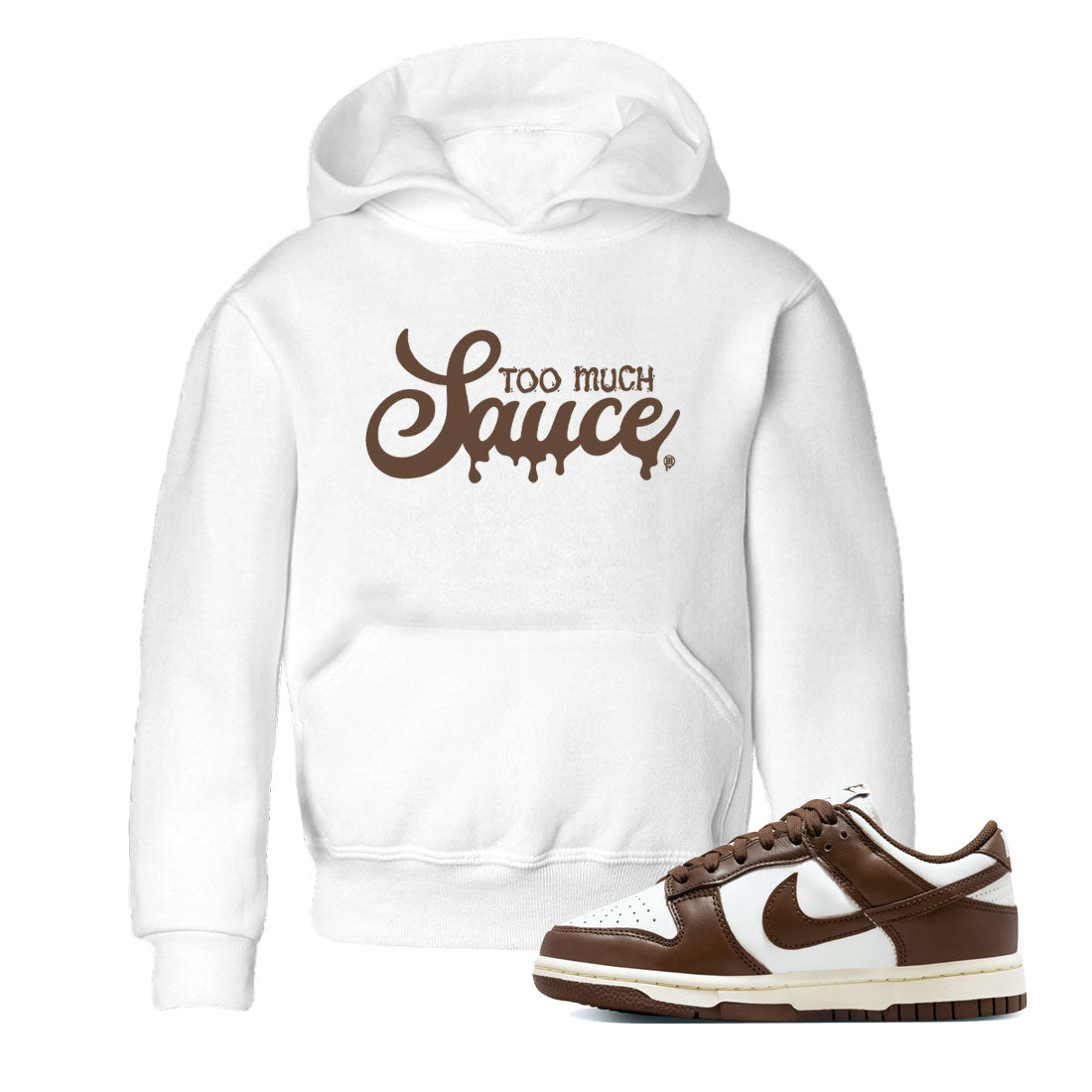 Dunk Low WMNS Cacao Wow sneaker shirt to match jordans Too Much Sauce sneaker tees Dunk Cacao Wow SNRT Sneaker Release Tees Baby Toddler White 1 T-Shirt