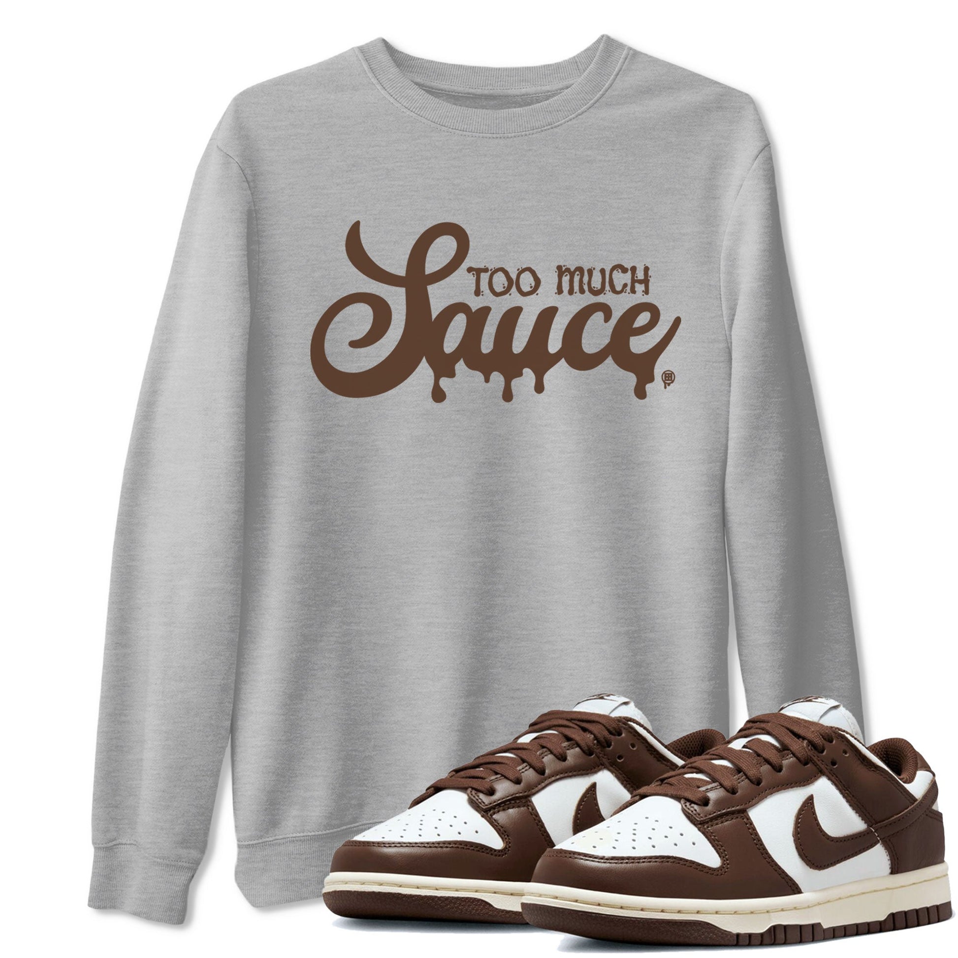 Dunk Low WMNS Cacao Wow sneaker shirt to match jordans Too Much Sauce sneaker tees Dunk Cacao Wow SNRT Sneaker Tees Crew Neck Unisex Cotton Sneaker T-Shirt Heather Grey 1 T-Shirt