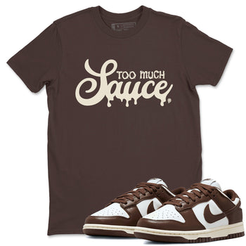 Dunk Low WMNS Cacao Wow sneaker shirt to match jordans Too Much Sauce sneaker tees Dunk Cacao Wow SNRT Sneaker Tees Crew Neck Unisex Cotton Sneaker T-Shirt Dark Chocolate 1 T-Shirt