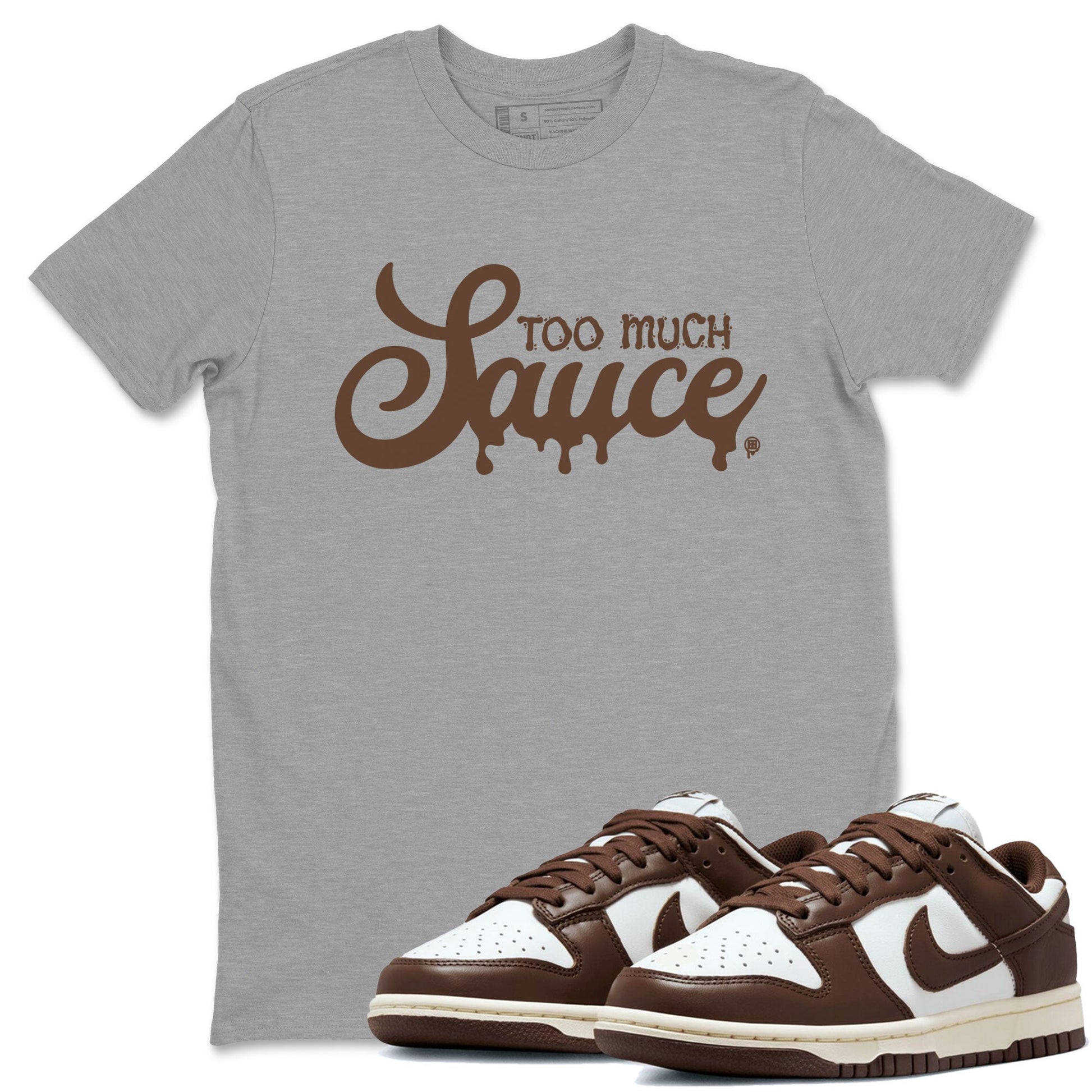 Dunk Low WMNS Cacao Wow sneaker shirt to match jordans Too Much Sauce sneaker tees Dunk Cacao Wow SNRT Sneaker Tees Crew Neck Unisex Cotton Sneaker T-Shirt Heather Grey 1 T-Shirt