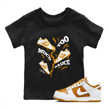 Dunk Dark Curry shirt to match jordans Too Much Sauce sneaker tees AJ1 Low Dark Curry SNRT sneaker release tees baby toddler Black 1 cotton Shirt