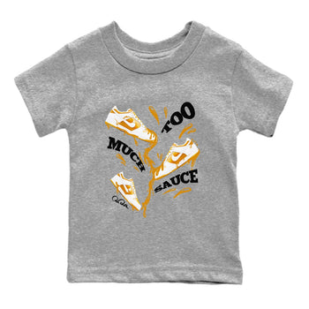 Dunk Dark Curry shirt to match jordans Too Much Sauce sneaker tees AJ1 Low Dark Curry SNRT sneaker release tees baby toddler Heather Grey 2 cotton Shirt