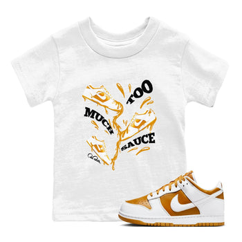 Dunk Dark Curry shirt to match jordans Too Much Sauce sneaker tees AJ1 Low Dark Curry SNRT sneaker release tees baby toddler White 1 cotton Shirt
