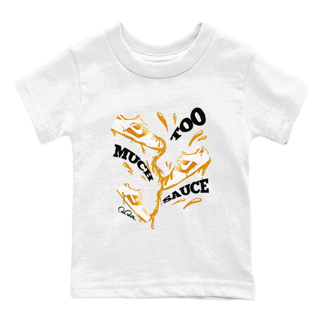 Dunk Dark Curry shirt to match jordans Too Much Sauce sneaker tees AJ1 Low Dark Curry SNRT sneaker release tees baby toddler White 2 cotton Shirt