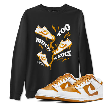 Dunk Dark Curry shirt to match jordans Too Much Sauce sneaker tees AJ1 Low Dark Curry SNRT Sneaker Release Tees unisex cotton Black 1 crew neck shirt