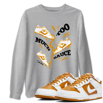 Dunk Dark Curry shirt to match jordans Too Much Sauce sneaker tees AJ1 Low Dark Curry SNRT Sneaker Release Tees unisex cotton Heather Grey 1 crew neck shirt