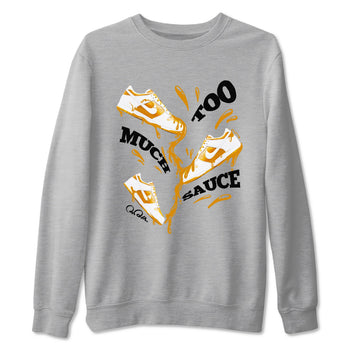 Dunk Dark Curry shirt to match jordans Too Much Sauce sneaker tees AJ1 Low Dark Curry SNRT Sneaker Release Tees unisex cotton Heather Grey 2 crew neck shirt