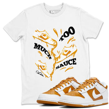 Dunk Dark Curry shirt to match jordans Too Much Sauce sneaker tees AJ1 Low Dark Curry SNRT Sneaker Release Tees unisex cotton White 1 crew neck shirt