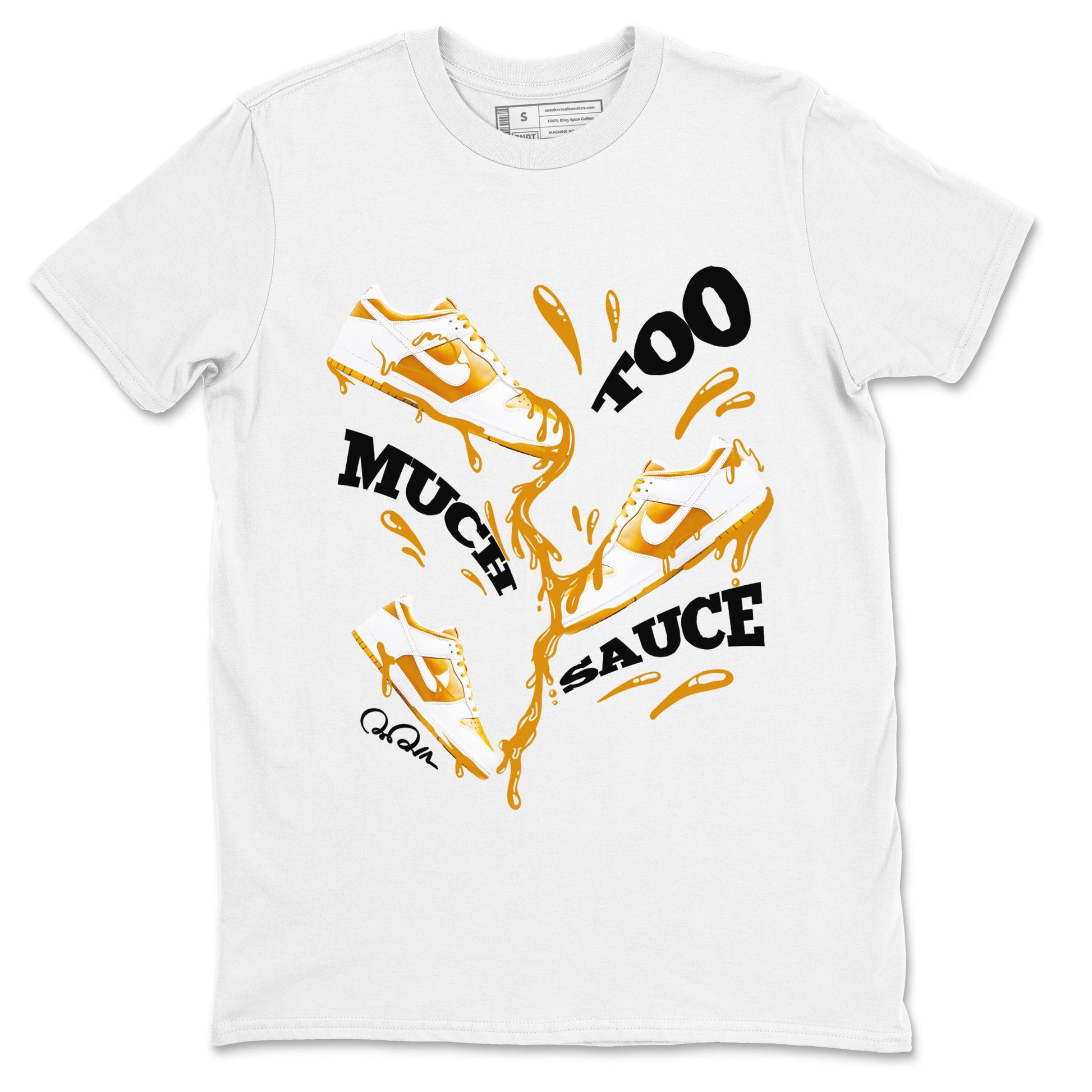 Dunk Dark Curry shirt to match jordans Too Much Sauce sneaker tees AJ1 Low Dark Curry SNRT Sneaker Release Tees unisex cotton White 2 crew neck shirt