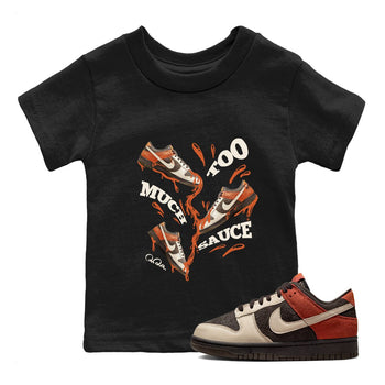 Dunk Red Panda shirt to match jordans Too Much Sauce sneaker tees Nike Dunk LowRed Panda SNRT Sneaker Release Tees Baby Toddler Black 1 T-Shirt