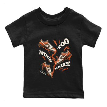 Dunk Red Panda shirt to match jordans Too Much Sauce sneaker tees Nike Dunk LowRed Panda SNRT Sneaker Release Tees Baby Toddler Black 2 T-Shirt